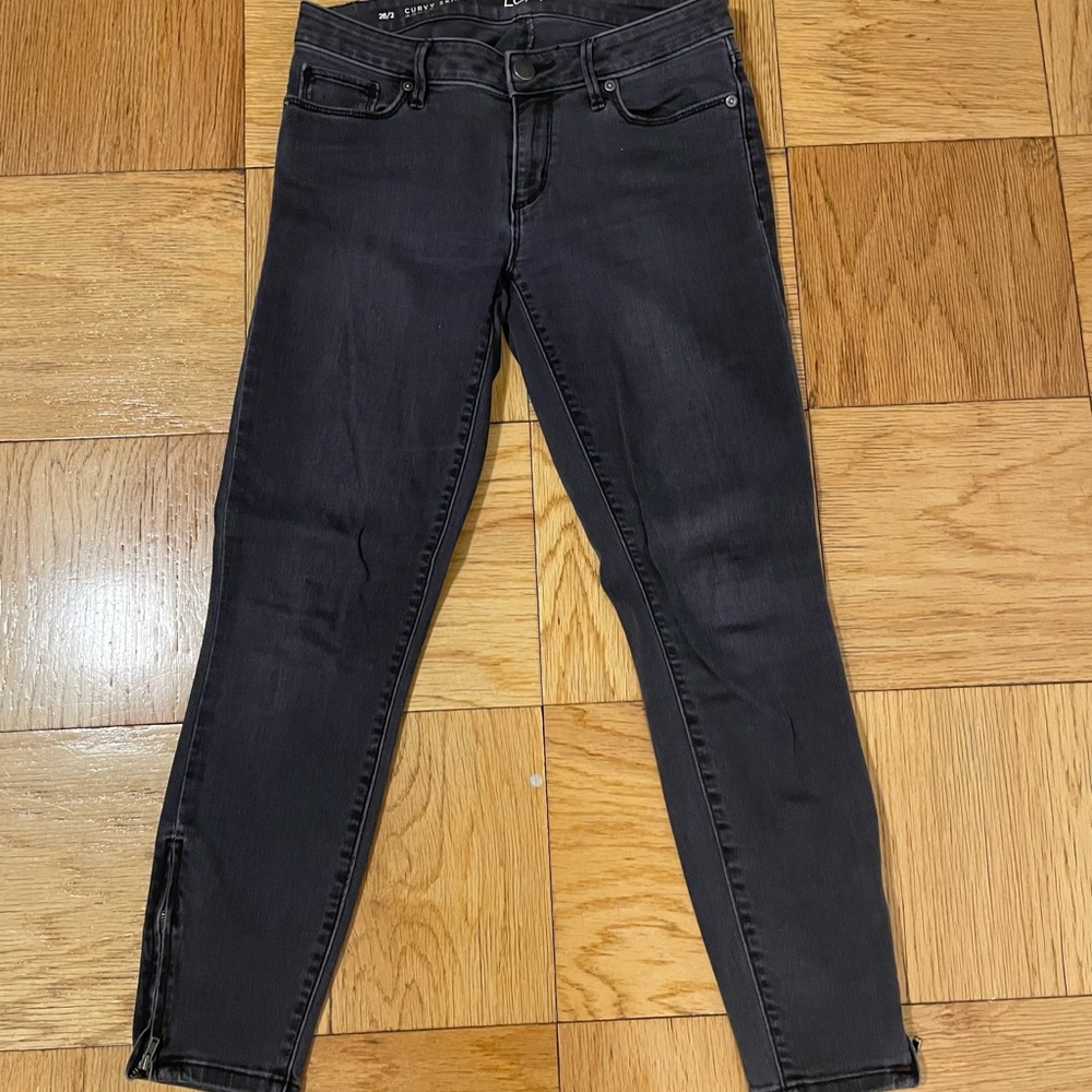 LOFT Mid-Rise Skinny Jeans in Grey